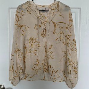 Cream Floral Long-Sleeved A New Day Blouse